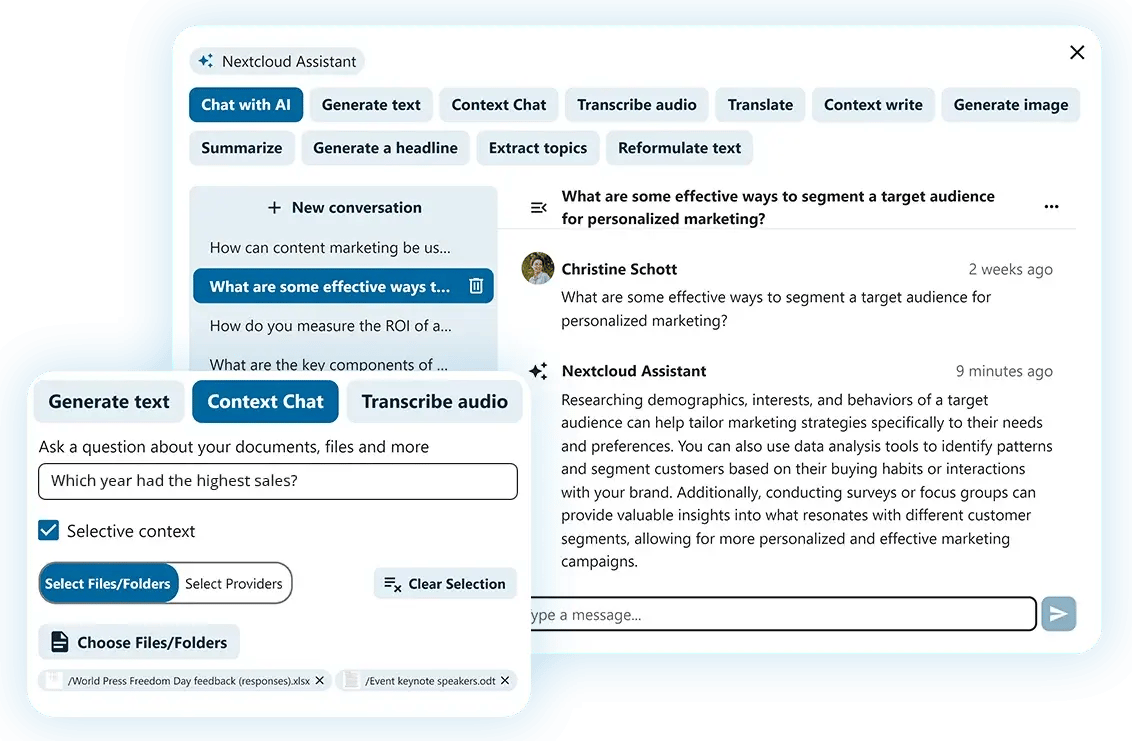 Nextcloud-assistant-Hub-9-preview